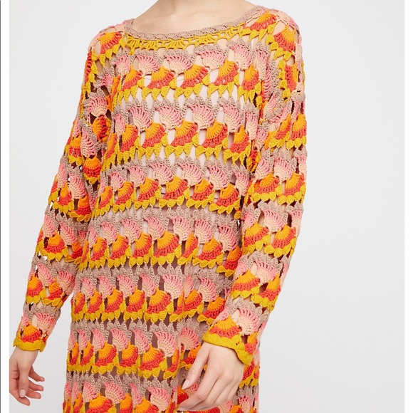 🆕Free People Multi Color Crochet Sweater - Picture 4 of 7